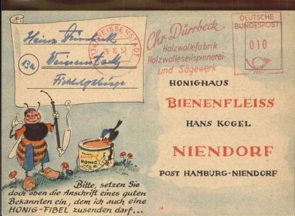Werbung Reklame Honighaus Bienenfleiss Hans Kogel Niend