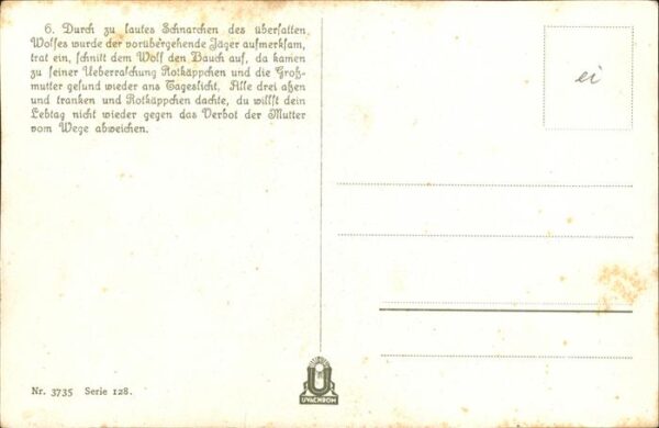Maerchen Sagen Rotkäppchen Künstlerkarte O. Kubel Nr. – Bild 2