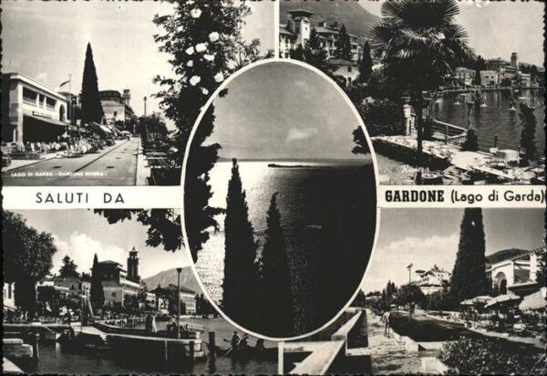 Gardone Garda Teilansichten Uferpromenade Abendstimmu