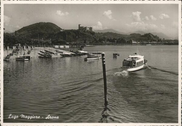 Arona Lago Maggiore Veduta dei Porto am Hafen Boot
