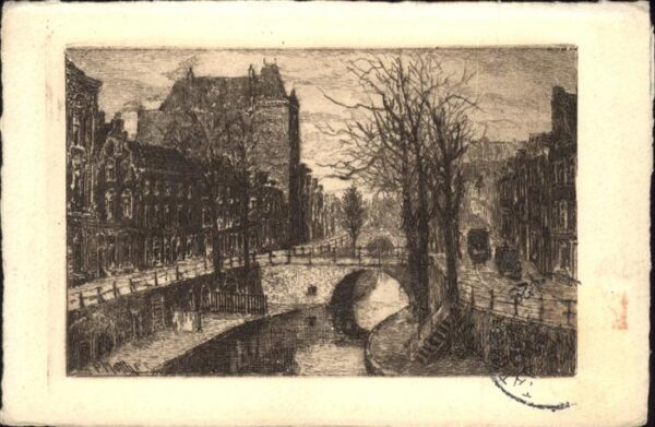 Utrecht Jansbrug Brücke Künstlerkarte