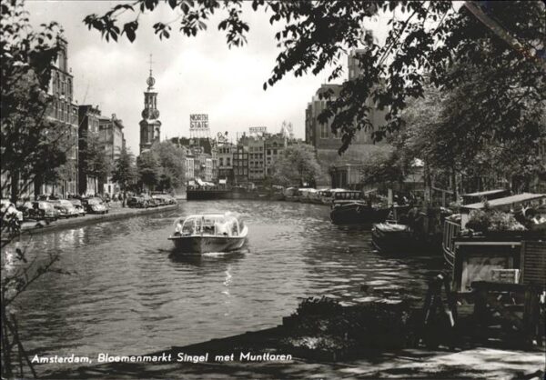 Amsterdam Niederlande Bloemenmarkt Singel met Munttoren Singe