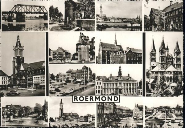 Roermond Teilansichten Brücke Turm Marktplatz Ka