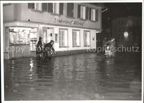 Helvetia Schweiz Restaurant Schwert Hochwasser