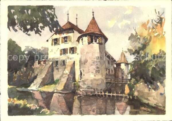 Kuenstlerkarte Schloß Zeichnung
