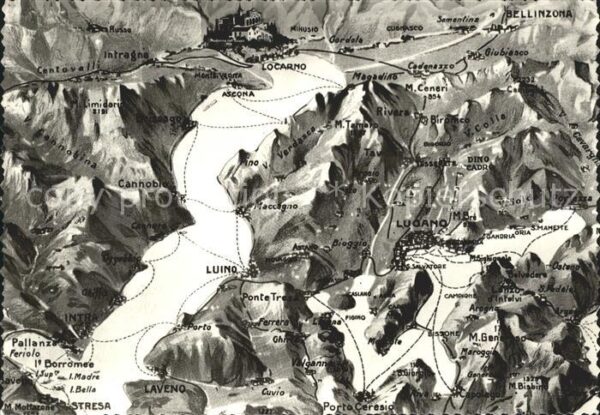 Lago Maggiore Gebiets Reliefkarte