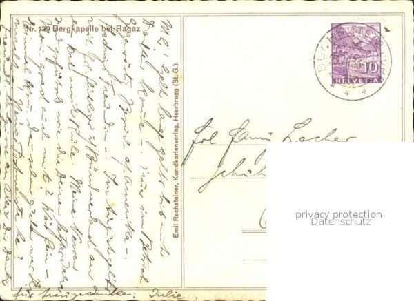 Bad Ragaz Ragatz Bergkapelle Kunstkartenverlag Heerbrugg – Bild 2