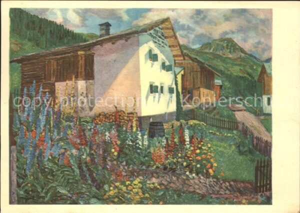Helvetia Schweiz Künstlerbild Haus