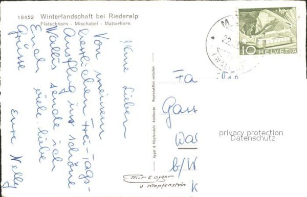 Helvetia Schweiz Winterlandschaft bei Riederalp – Bild 2