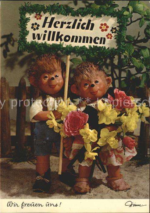 Mecki Nr. 435 Herzlich willkommen Blumen Freude