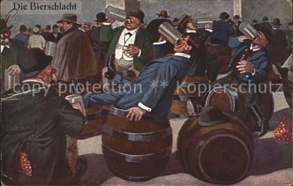 Bier Bierfässer Männer Bierschlacht