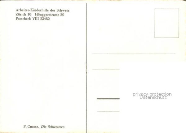 Kuenstlerkarte P. Chiesa Die Schwestern Kinder – Bild 2