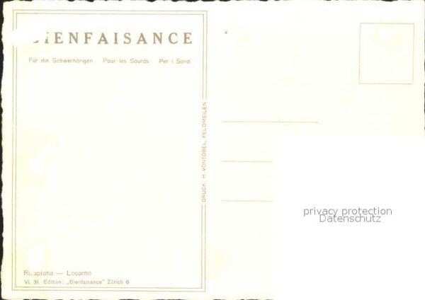 Bienfaisance Rivapiana Locarno VI. 31 Edition Künstl – Bild 2