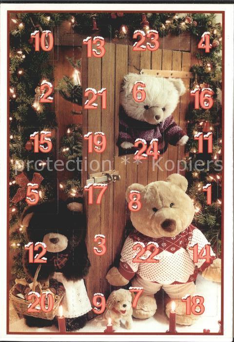 Adventskalender-AK Teddybären Hund SOS-Kinderdorf