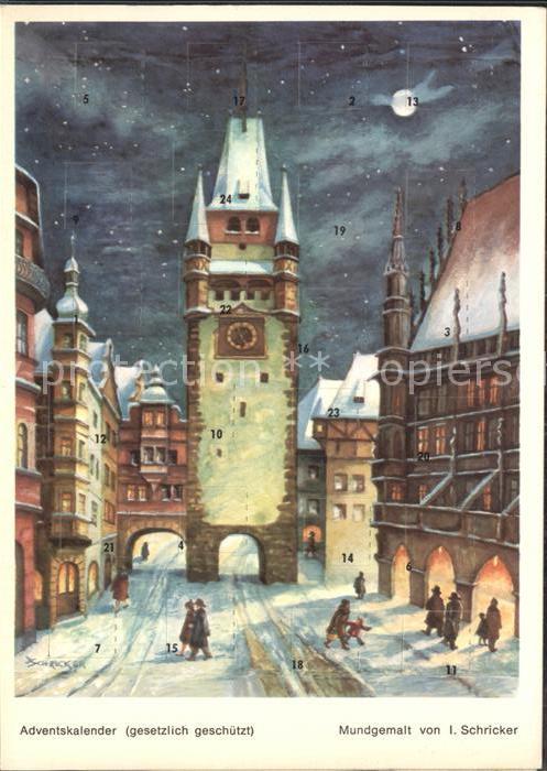 Adventskalender-AK Mundgemalt I. Schricker