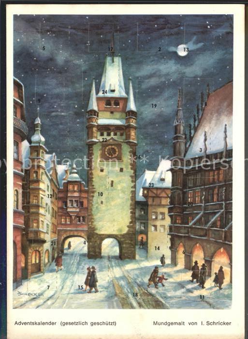 Adventskalender-AK Mundgemalt Irene Schricker
