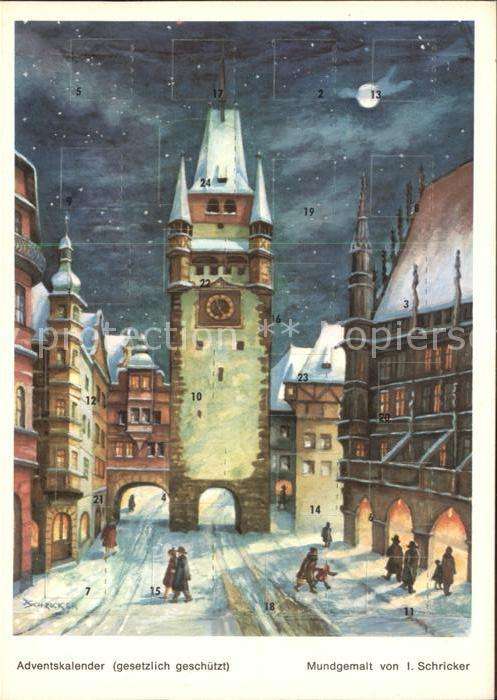 Adventskalender-AK Mundgemalt I. Schricker