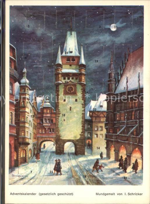 Adventskalender-AK Mundgemalt I. Schricker