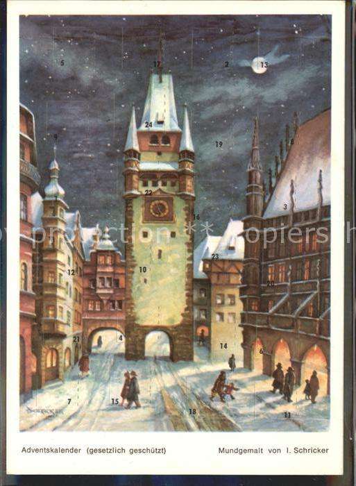 Adventskalender-AK Mundgemalt I. Schricker