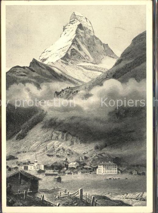 Kuenstlerkarte C. Huber Zermatt
