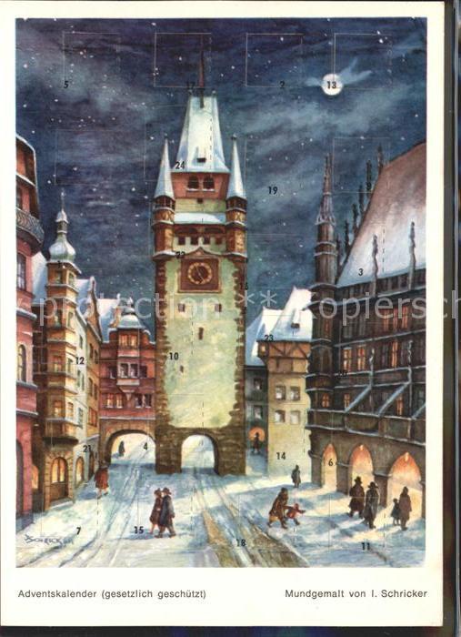 Adventskalender-AK Mundgemalt I. Schricker