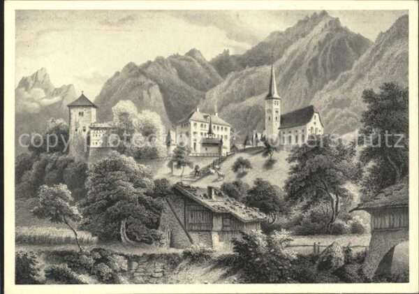 Kuenstlerkarte Bürglen L. Rohbock delt. A. Fesca sculp