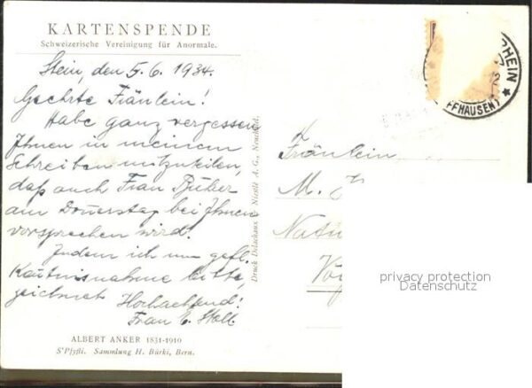 Anker Albert s_Pfyfli Kind Puppe Rassel Kartenspende – Bild 2