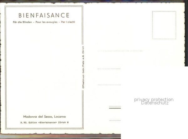 Bienfaisance Madonna del Sasso Locarno X. 32 Edition – Bild 2