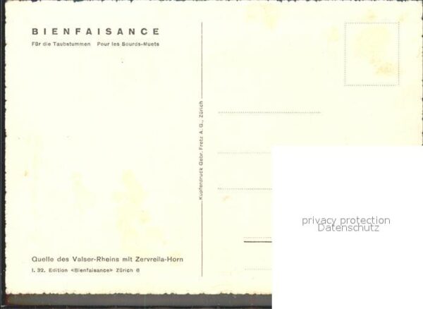 Bienfaisance Quelle Valser-Rhein Zervreila-Horn I. 3 – Bild 2