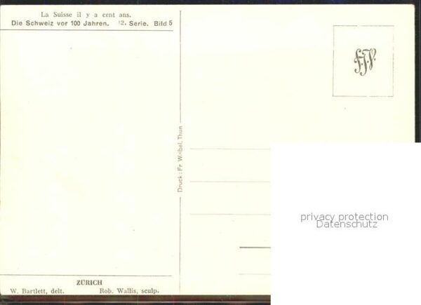 Kuenstlerkarte Zürich W. Bartlett delt. Rob. Wallis sc – Bild 2