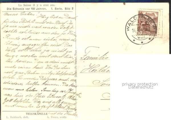 Kuenstlerkarte Tellskapelle L. Rohbock delt. A. Fesca – Bild 2