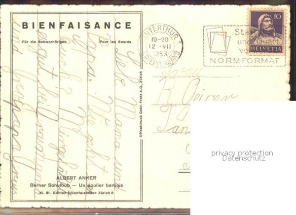 Anker Albert Berner Schulbub XI. 31. Edition Bienfai – Bild 2