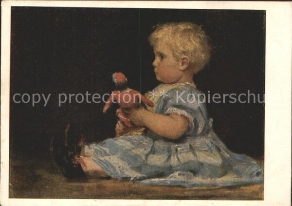 Anker Albert Die rote Puppe Kind Kartenspende