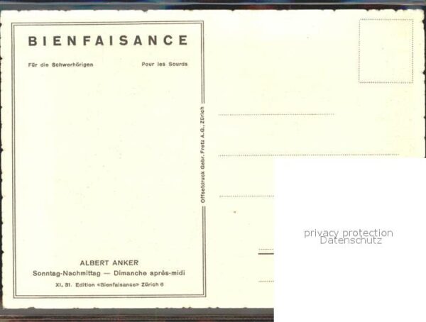 Anker Albert Sonntag-Nachmittag XI. 31. Edition Bien – Bild 2