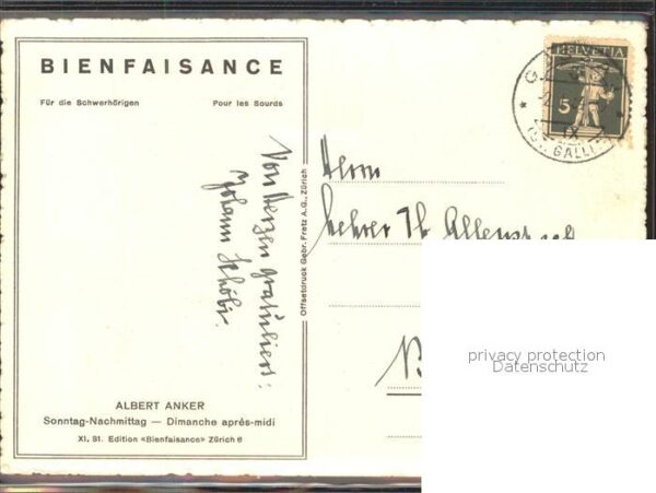 Anker Albert Sonntag-Nachmittag XI. 31. Edition Bien – Bild 2