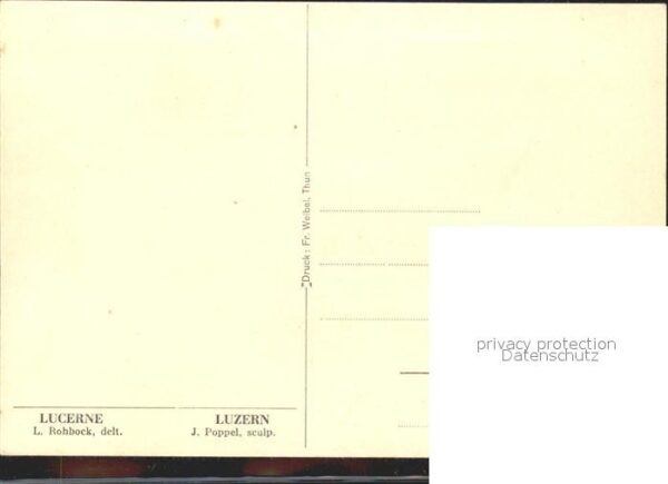 Kuenstlerkarte Luzern Lucerne L. Rohbock delt. J. Popp – Bild 2