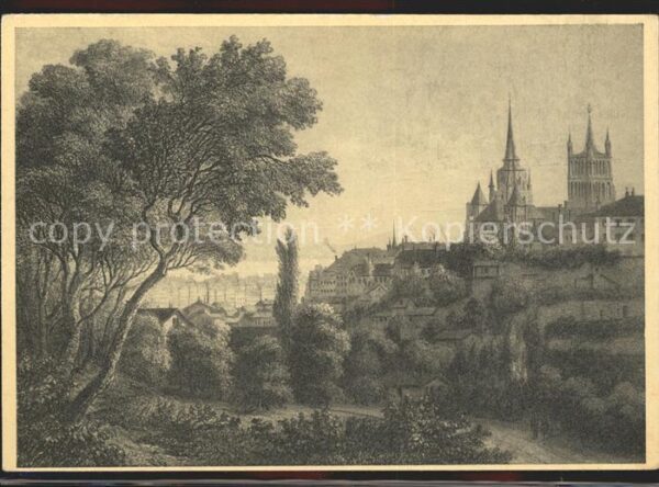 Kuenstlerkarte Lausanne J. Ulrich delt. C. Huber sculp