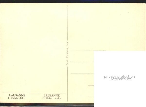 Kuenstlerkarte Lausanne J. Ulrich delt. C. Huber sculp – Bild 2