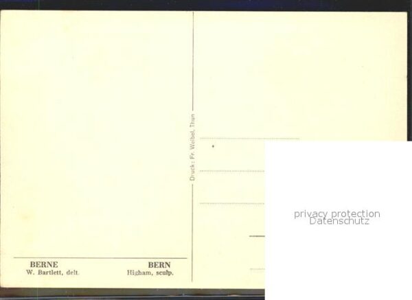 Kuenstlerkarte Bern Berne W. Bartlett delt. Higham scu – Bild 2