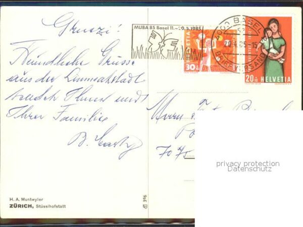 Muntwyler H. A. Nr. 396 Zürich Stüssihofstatt – Bild 2