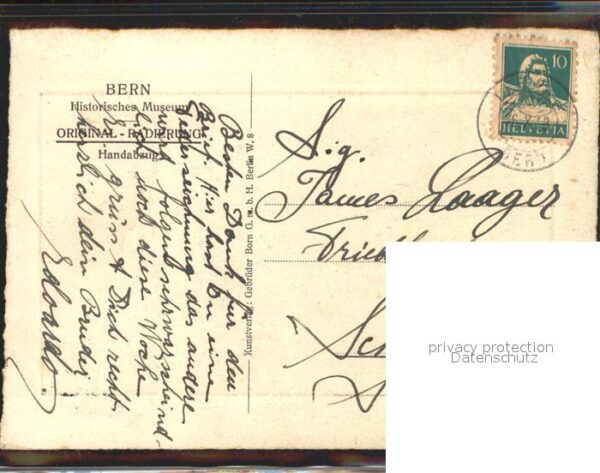 Radierung K.A. Buschbaum Bern Historisches Museum – Bild 2
