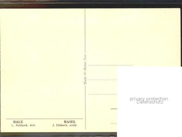 Kuenstlerkarte Bale Basel L. Rohbock delt. J. Umbach s – Bild 2