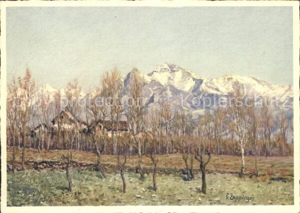 Kuenstlerkarte E. Zuppinger Vorfrühling Gordola VI. 31