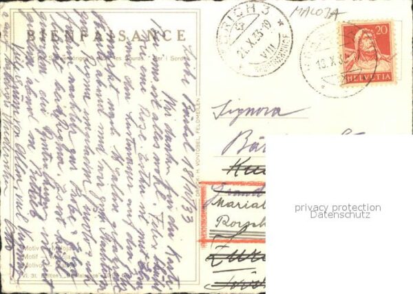 Kuenstlerkarte E. Zuppinger Motiv Maloja VI. 31. Editi – Bild 2
