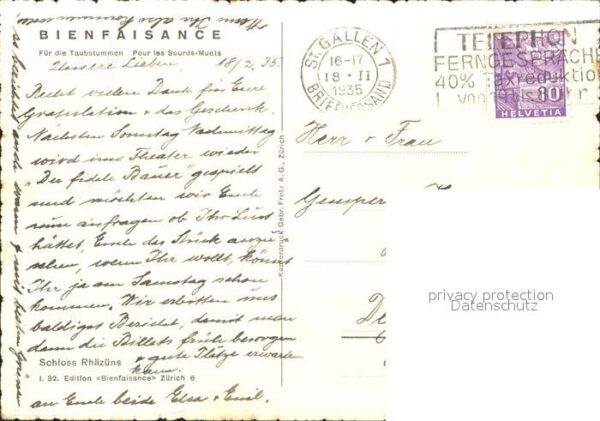 Radierung Strauss Schloss Rhäzüns I. 32. Edition – Bild 2