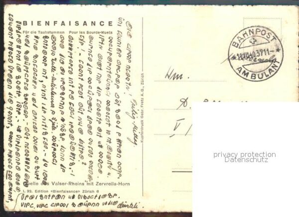 Radierung Strauss Quelle des Valser-Rheins Zervre – Bild 2