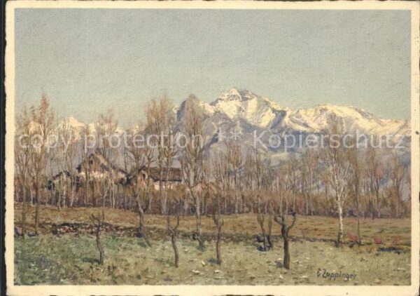 Kuenstlerkarte E. Zuppinger Vorfrühling Gordola VI. 31