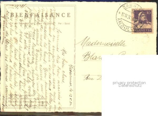Kuenstlerkarte E. Zuppinger Vorfrühling Gordola VI. 31 – Bild 2