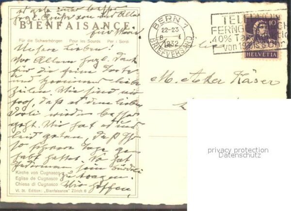 Kuenstlerkarte E. Zuppinger VI. 31. Edition Bienfaisan – Bild 2