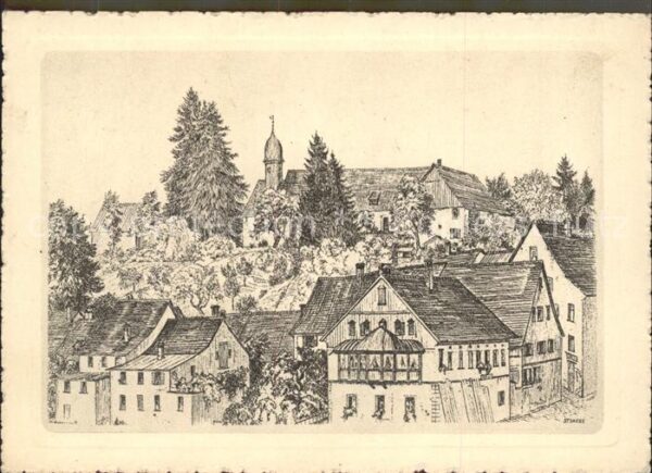 Radierung Strauss Auf Burg Stein am Rhein I. 32.